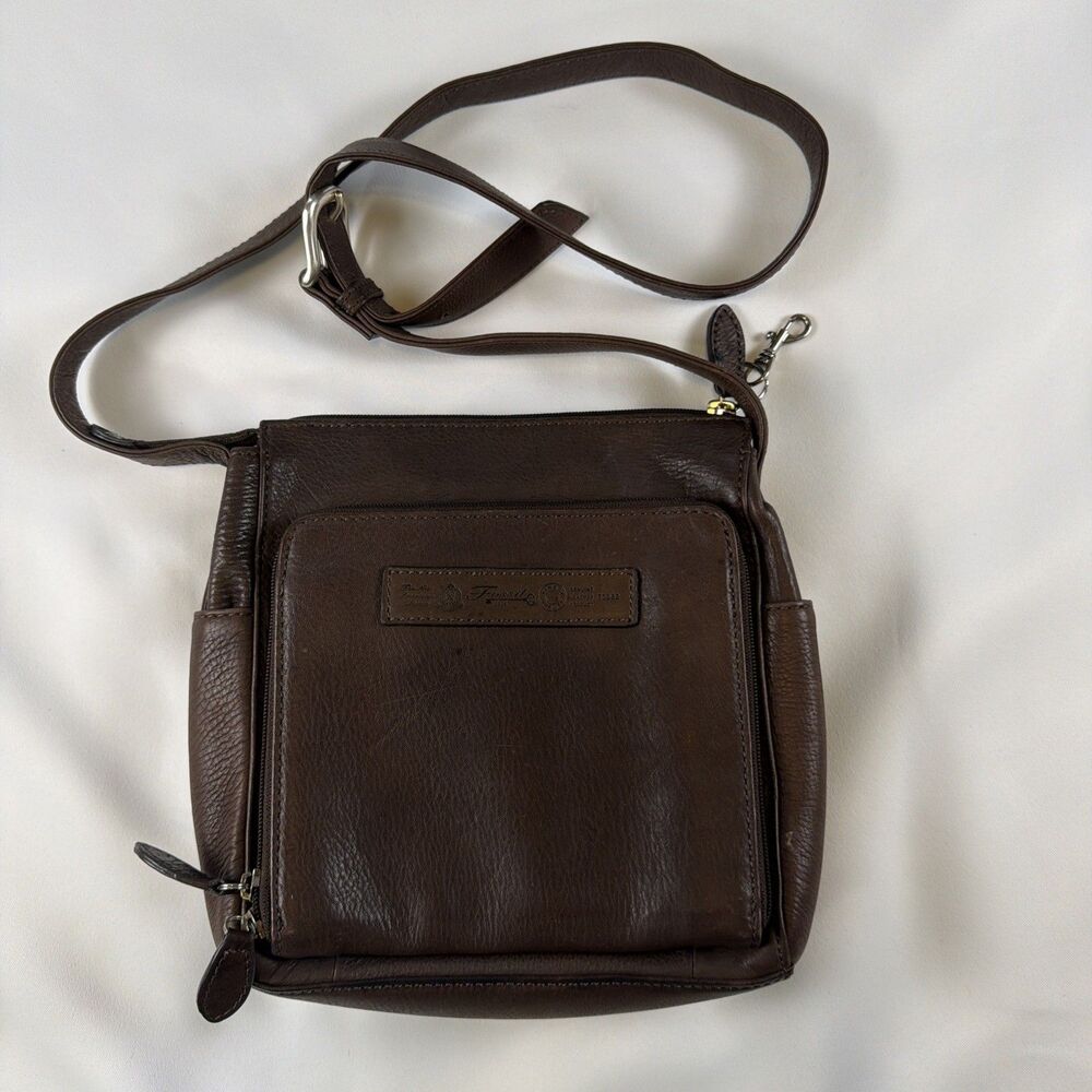 Vintage Fossil Dark Brown Leather Purse Shoulder Bag Crossbody #75082
